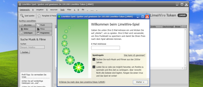 LimeWire Spiel lockt mit Krypto-Token-Gewinn