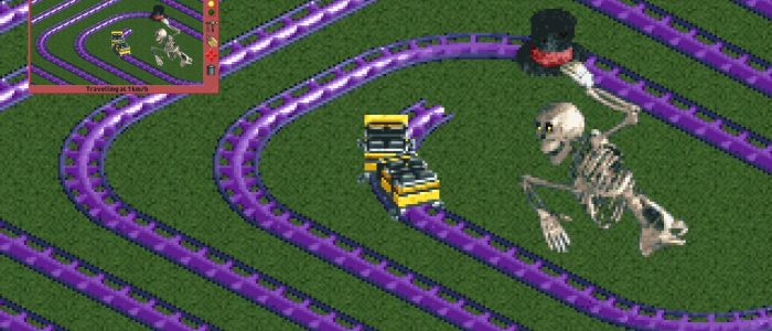 Teil einer gigantischen Achterbahn in RollerCoaster Tycoon 2