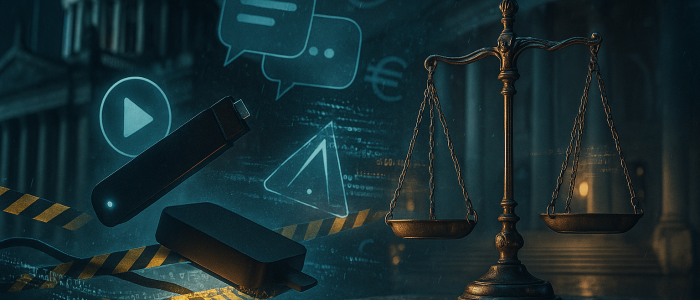 Zwischen Justiz und „Dodgy Boxes“: Vor dem High Court prallen Waage des Rechts und die Schattenökonomie des IPTV aufeinander.