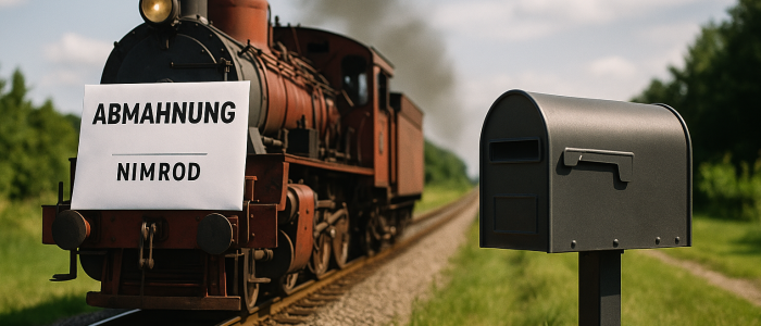 Die Abmahnung rollt an: Nimrod liefert mit Volldampf direkt in den Briefkasten.