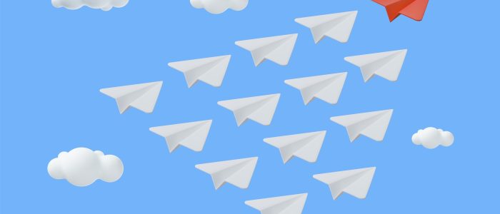 Ein Geschwader aus Telegram-Symbolen