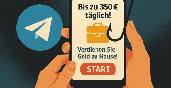 Verlockung mit Haken: Auf Telegram werden lukrative Instagram-Jobs beworben – doch hinter dem „Start“-Button lauert der perfide Task-Scam.