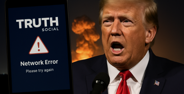 Trumps Bomben-Post crasht Truth Social – digitale Propaganda mit Kollateralschaden.