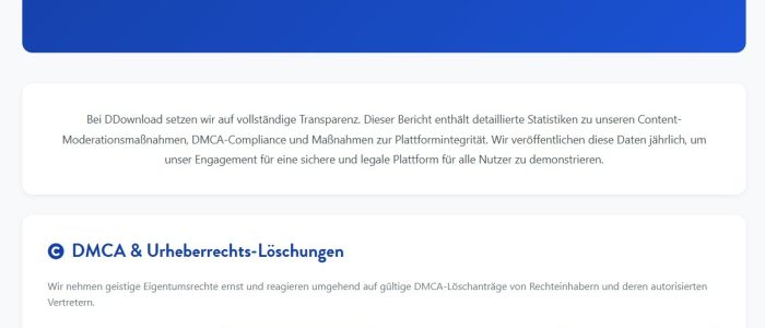 ddownload, transparenzbericht
