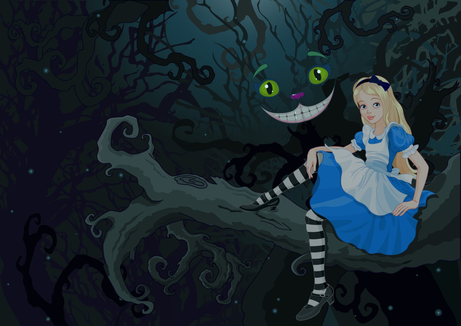 Alice im Wunderland und die Grinsekatze zu Besuch in der Glosse der Tarnkappe