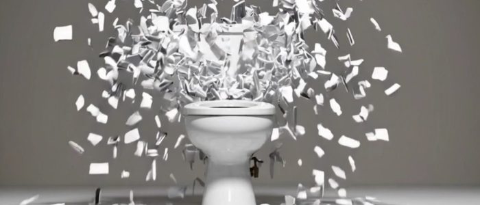 Toilettenpapier gegen Werbung