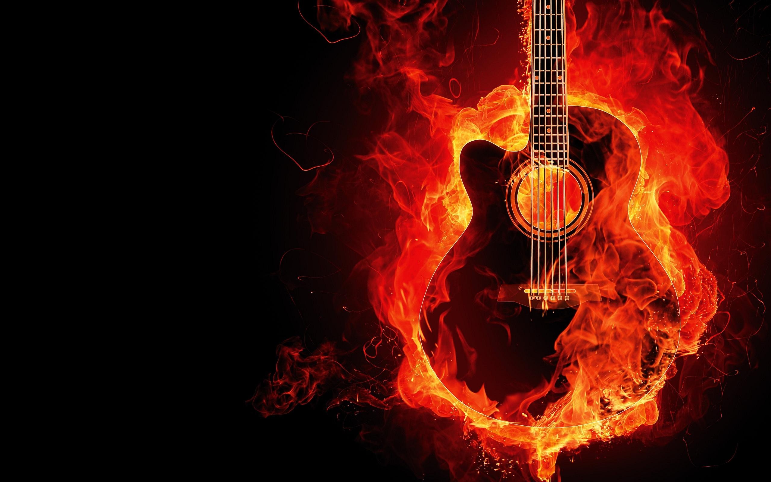 burning guitar