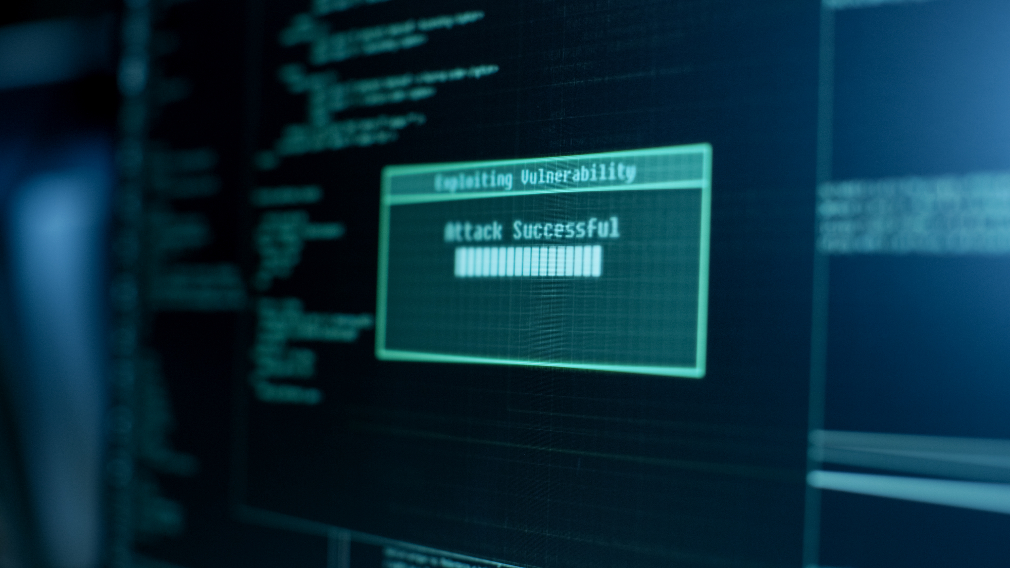 Ein Display zeigt den Erfolg eines laufenden Hackerangriffs