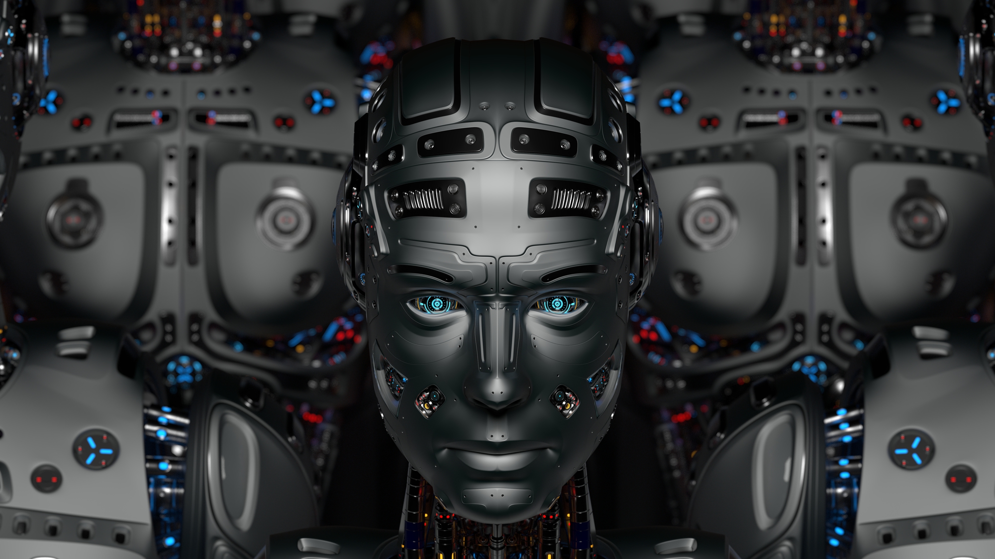 Eine futuristische Armee von Robotern