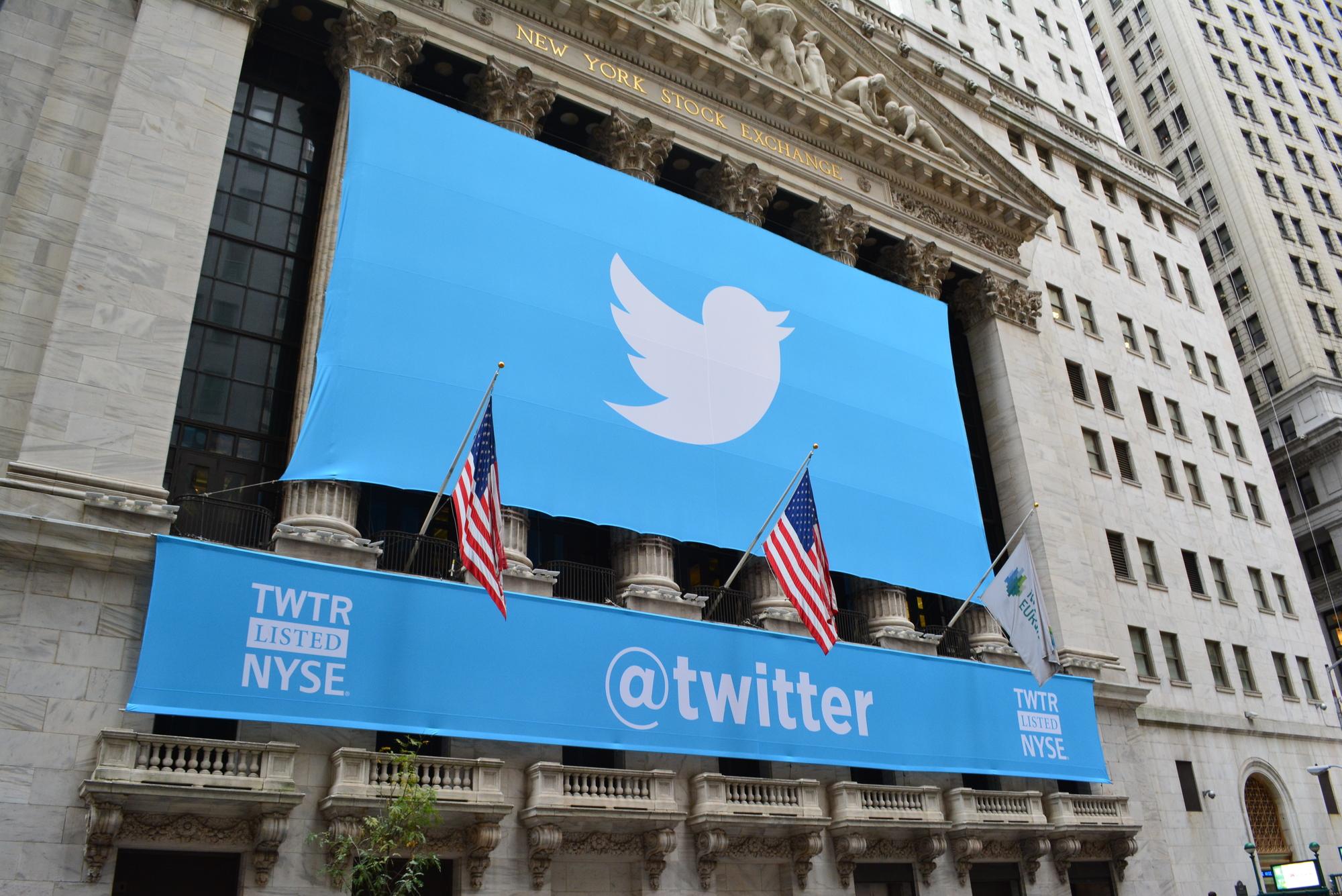 Twitter-Banner an der New York Stock Exchange