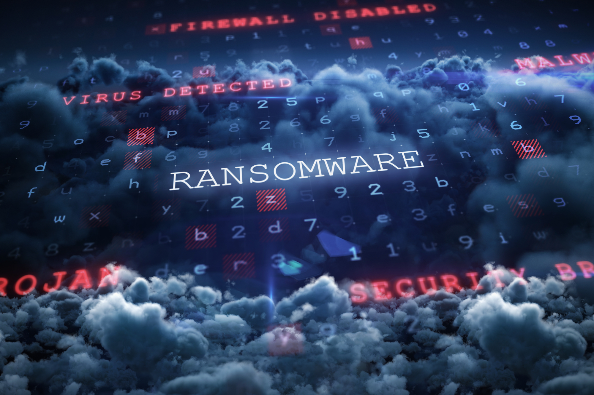 Bildmontage eines Ransomware-Angriffs (Symbolbild)