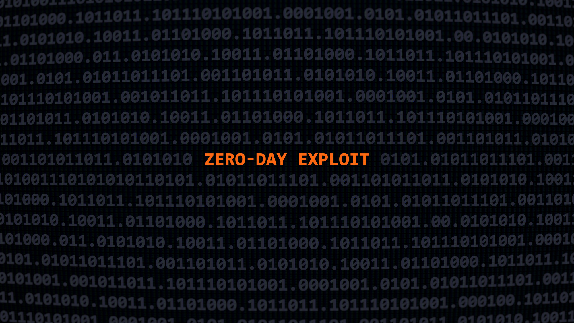 Der Schriftzug "Zero-Day-Exploit" vor Binärcode