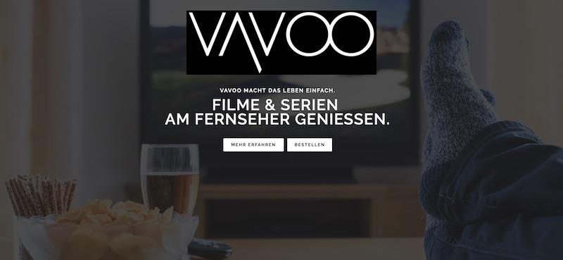 vavoo Logo in einem Wohnzimmer